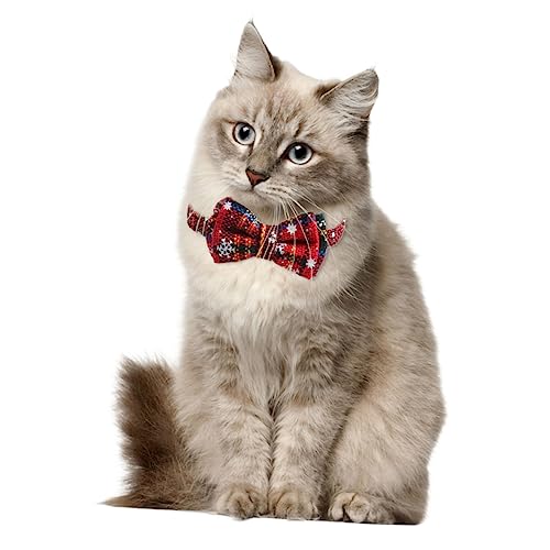 BUGUUYO 2 Stücke Weihnachten Verstellbare Haustier Kragen Katze Hals Entzückende Haustiere Neck Strap Helle Jingle Bell Für Haustier Weihnachten Jingle Bell Haustier Kragen von BUGUUYO