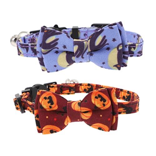 BUGUUYO 2 stücke Halloween Katze Glocken Bogen Kätzchen Dekorative Haustier Kragen Einstellbar für Komfort BUGUUYO 2 stücke Halloween Katze Glocken Bogen Kätzchen Dekorative Haustier Kragen Einstellbar für Komfort von BUGUUYO
