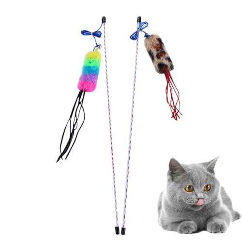 BUGUUYO Katzenspielzeug-Set Plüsch-katzenspielzeug Interaktives Katzen-plüsch-stabspielzeug 2-teilig Zufällige Farbgestaltung BUGUUYO Katzenspielzeug-Set Plüsch-katzenspielzeug Interaktives Katzen-plüsch-stabspielzeug 2-teilig Zufällige Farbgestaltung von BUGUUYO