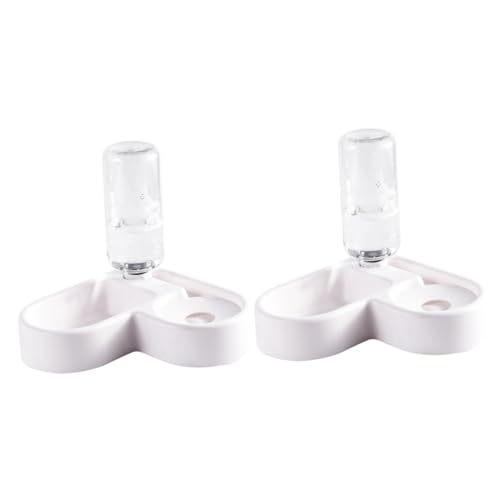 BUGUUYO 2St Werkzeug zum Trinken von Hunden Trinkbrunnen für Haustiere Wasserschale pet Feeder automatischer wasserspender Futterautomat für Haustiere Wasserspender für Hunde Weiß von BUGUUYO