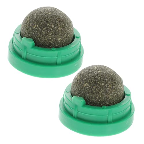 BUGUUYO 2Stücke Katzenleckball Mit Katzenminze Rotierendes Für Katzen Natürliche Snacks Zur Unterstützung Verdauung Katzenminze Süßigkeit Zufällige von BUGUUYO