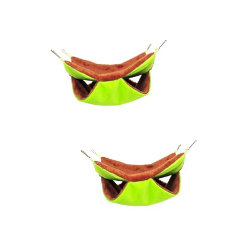 BUGUUYO 2stücke Doppellagiger Warmer Schlafsack Für Eichhörnchen Plüsch-hängematte Für Zuckergleiter Dicke Schlafumgebung Haustierzubehör Grün von BUGUUYO