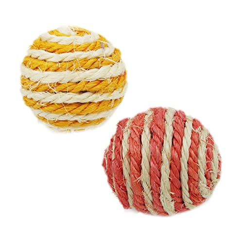 BUGUUYO Katzenspielzeug- 2 Stück Kätzchen-Teaser-Bälle Sisal-Katzenspielzeug zum Kratzen Katzenspielzeug Glocke für Spaß zufällige Farbe BUGUUYO Katzenspielzeug- 2 Stück Kätzchen-Teaser-Bälle Sisal-Katzenspielzeug zum Kratzen Katzenspielzeug Glocke für Spaß zufällige Farbe von BUGUUYO