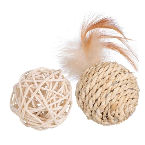 BUGUUYO 2st Strohglocke Doppelkugel Spielzeugbälle Für Katzen Kätzchenspielzeug Für Hauskätzchen Katzenspielzeug Aus Sisal Interaktives Katzenspielzeug Katzenminze Katzensachen Rattan BUGUUYO 2st Strohglocke Doppelkugel Spielzeugbälle Für Katzen Kätzchenspielzeug Für Hauskätzchen Katzenspielzeug Aus Sisal Interaktives Katzenspielzeug Katzenminze Katzensachen Rattan von BUGUUYO