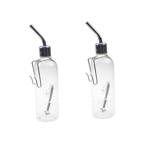 BUGUUYO 2stücke Automatischer Wasserspender Für Haustiere Edelstahl Trinkflasche Für Hamster Kaninchen Vögel Und Andere Kleintiere Mit Transparentem Behälter Und Innovativem von BUGUUYO