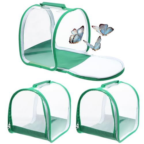 BUGUUYO 3 STK Schmetterlingslebensraumkäfig Springspinnengehege Schmetterlingskäfig Für Raupen Lebensraum Für Schmetterlingsgehege Transparentes PVC Sprengstoffe Schmetterlingsnetz von BUGUUYO