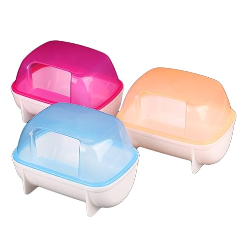 BUGUUYO 3 Stück Hamsterbadewanne Set Hamster Badesand Schüssel Hamster -Toilette Hamstersand Hamster -Wurf -Tablett Hamster Sand Badezimmer Hamster Sandbadbehälter Plastik Zufällige Farbe von BUGUUYO