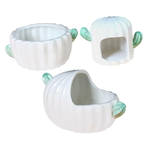 BUGUUYO 3 Stück Teiliges Hamster Keramik Nest Cactus Design Sandbad Behälter für Kleine Tiere Langlebiges Keramik Bad für Hamster Chinchillas Meerschweinchen und Ratten BUGUUYO 3 Stück Teiliges Hamster Keramik Nest Cactus Design Sandbad Behälter für Kleine Tiere Langlebiges Keramik Bad für Hamster Chinchillas Meerschweinchen und Ratten von BUGUUYO