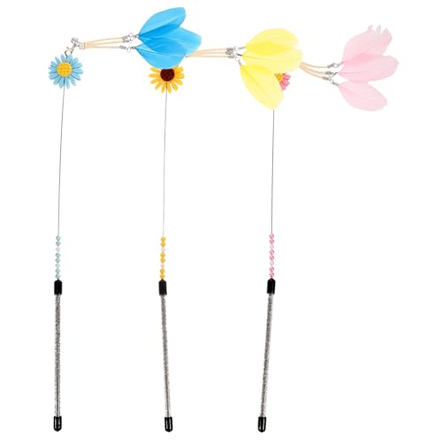 BUGUUYO 3 Stück Teiliges Interaktives Katzenspielzeug Set Flexibler Katzenangel mit Sonnenblume und Federn Fördert Spiel und Bewegung für Kätzchen und Katzen BUGUUYO 3 Stück Teiliges Interaktives Katzenspielzeug Set Flexibler Katzenangel mit Sonnenblume und Federn Fördert Spiel und Bewegung für Kätzchen und Katzen von BUGUUYO