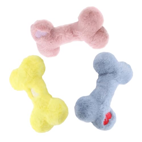 BUGUUYO 3stücke Quietschendes Interaktives Kauspielzeug Für Hunde Waschbares Plüschspielzeug in Knochenform Quietschspielzeug Mit Geräuschen Für Kleine Und Große Hunde von BUGUUYO