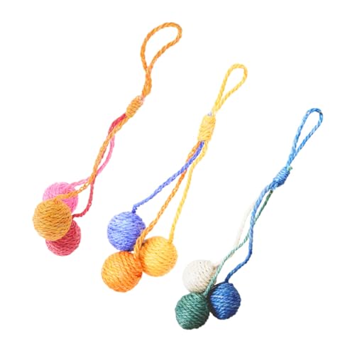 BUGUUYO 3 Stücke Katzenspielzeug Sisalball Katzenkugeln für Innenkatzen Katzenball mit Seil Interaktives Ballspielzeug für Katzen Katzen-Teaser-Ball Hangable Sisal Bälle BUGUUYO 3 Stücke Katzenspielzeug Sisalball Katzenkugeln für Innenkatzen Katzenball mit Seil Interaktives Ballspielzeug für Katzen Katzen-Teaser-Ball Hangable Sisal Bälle von BUGUUYO