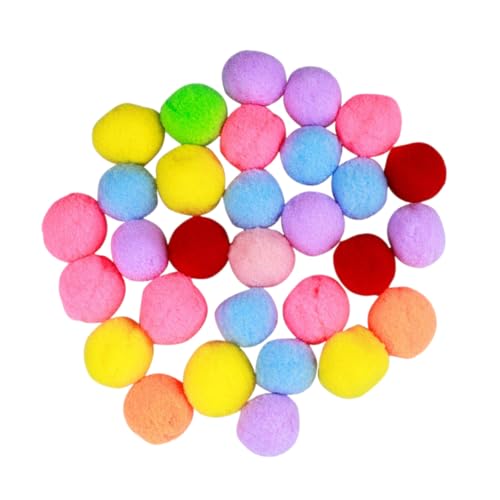 BUGUUYO 30stücke Teiliges Bunten Plüsch-katzenspielzeugen Elastische Bälle Für Katzen Und Kätzchen Vielseitige Und Weiche Pompons Spielzeug Für Aktives Und von BUGUUYO