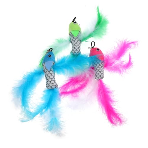 BUGUUYO 3St Ersatzkopf für Katzenangel Interaktives Katzenspielzeug Stock Katze Fisch Interactive cat Toy katzenspielzeug kratzen Ersatz-Katzenstab Katzen-Stäbchen-Zubehör künstliche Feder BUGUUYO 3St Ersatzkopf für Katzenangel Interaktives Katzenspielzeug Stock Katze Fisch Interactive cat Toy katzenspielzeug kratzen Ersatz-Katzenstab Katzen-Stäbchen-Zubehör künstliche Feder von BUGUUYO