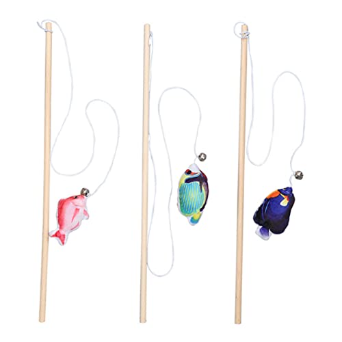BUGUUYO 3stücke Katzenangel Mit Geräusch Und Glöckchen Interaktives Katzenspielzeug Für Aktives Spielen Und Training Teaser-Sticks Für Gesunde Katzenbeschäftigung BUGUUYO 3stücke Katzenangel Mit Geräusch Und Glöckchen Interaktives Katzenspielzeug Für Aktives Spielen Und Training Teaser-Sticks Für Gesunde Katzenbeschäftigung von BUGUUYO
