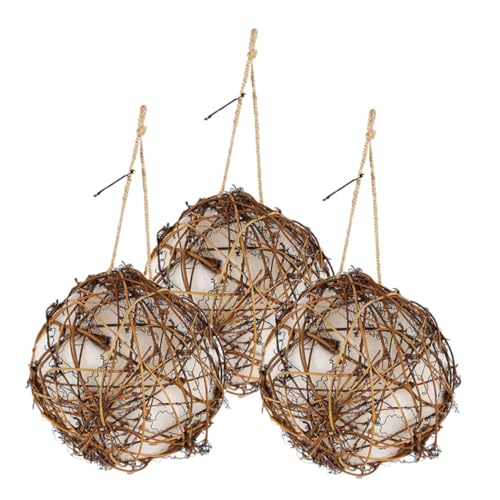 BUGUUYO 3stücke Hängende Vogelfutterstation Für Draußen Mit Sitztasche Und Nistmaterial Für Vögel Garten Hummingbird Nest Als Mehrzweck-vogelnest von BUGUUYO