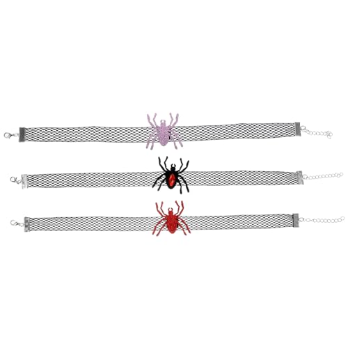BUGUUYO 3st Halsband Halskette Spinne Katzenhalsbänder Für Mädchenkatzen Halloween-Katze-Hals-dekor Dekor Für Katze Halloween-kätzchen-Kragen Halloween-Katze-Krawatte Stoff Netz von BUGUUYO