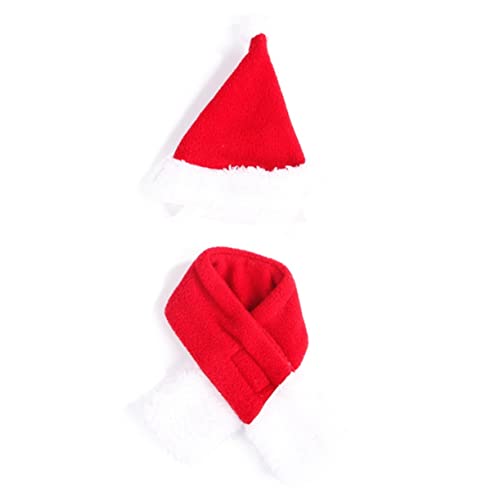 BUGUUYO 3St Hunde-Weihnachtsmann-Outfits Weihnachtskatzenhut Weihnachtsmütze für Hund Weihnachten Hunde-Outfit Tiara Katzenschal Haustier-Cosplay-Hut die Katze Kopfbedeckung Requisiten rot von BUGUUYO