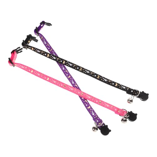 BUGUUYO 3stücke Verstellbares Reflektierendes Katzenhalsband Mit Glöckchen Teiliges Und Dekoratives Halsband Für Kitten Sicherer Schnellentriegelungsverschluss Für Haustiere BUGUUYO 3stücke Verstellbares Reflektierendes Katzenhalsband Mit Glöckchen Teiliges Und Dekoratives Halsband Für Kitten Sicherer Schnellentriegelungsverschluss Für Haustiere von BUGUUYO