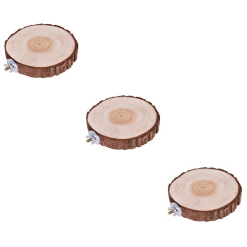 BUGUUYO 3 Stücke Käfig Zubehör Runde Holz Plattform Stand Rack Vogel Spielzeug Zweige Interaktive Für Papageien Und Haustiere von BUGUUYO