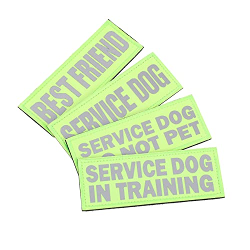 BUGUUYO 4stücke Reflektor Klett Patch Hund Für Nächtliche Spaziergänge Pack Service Hund Patches Aus Nylon Verschleißfester Tragbarer Hunde-Patch Als Haustier-Accessoire von BUGUUYO