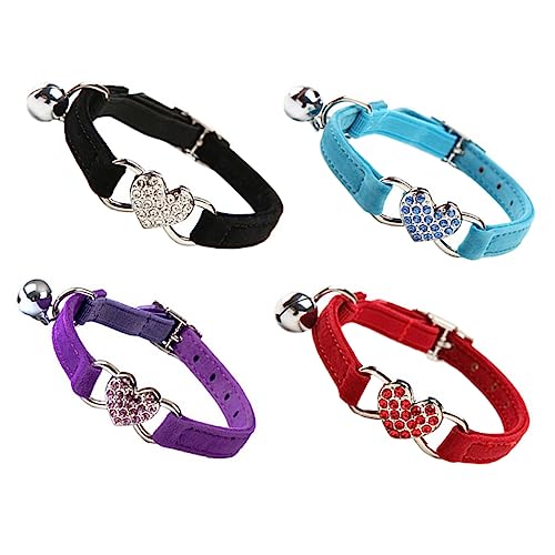 BUGUUYO Verstellbares Katzenhalsband Mit Glöckchen 4-teiliges Haustierhalsband in Herzform Haustierhalsband Mit Glöckchen Und Halskette Zufällige Farbe BUGUUYO Verstellbares Katzenhalsband Mit Glöckchen 4-teiliges Haustierhalsband in Herzform Haustierhalsband Mit Glöckchen Und Halskette Zufällige Farbe von BUGUUYO