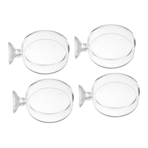 BUGUUYO 4stücke Fisch Und Garnelen-Aquarium Futterstation Mit Saugnapf Transparente Futterteller Für Füttern Und Pflanzenpflege von BUGUUYO