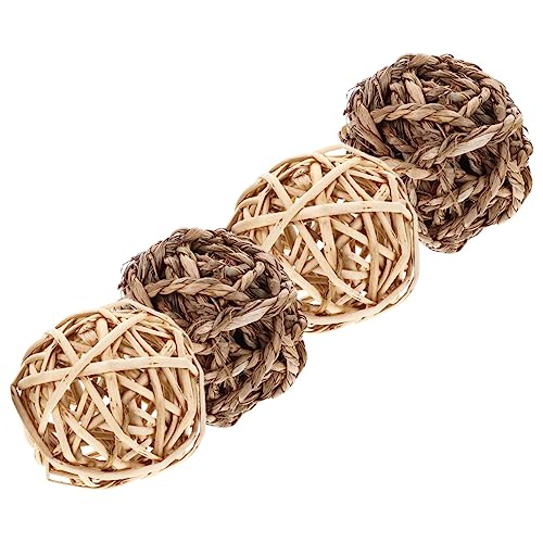 BUGUUYO 4stücke Heu Kauspielzeug Für Kleintiere Umweltfreundliche Strohbälle Für Hamster Meerschweinchen Und Chinchillas Zahnpflege Und BUGUUYO 4stücke Heu Kauspielzeug Für Kleintiere Umweltfreundliche Strohbälle Für Hamster Meerschweinchen Und Chinchillas Zahnpflege Und von BUGUUYO