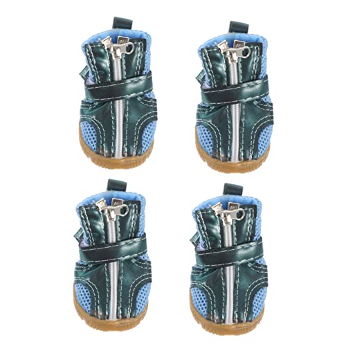 BUGUUYO 4 Stück Haustierschuhe Hundestiefel Für Den Winter Haustier rutschfest Sommerschuhe Für Hunde Pfotenschuhe Für Welpen Winterschuhe Für Haustiere Katzenschuhe Für Den Winter Blue Pu BUGUUYO 4 Stück Haustierschuhe Hundestiefel Für Den Winter Haustier rutschfest Sommerschuhe Für Hunde Pfotenschuhe Für Welpen Winterschuhe Für Haustiere Katzenschuhe Für Den Winter Blue Pu von BUGUUYO
