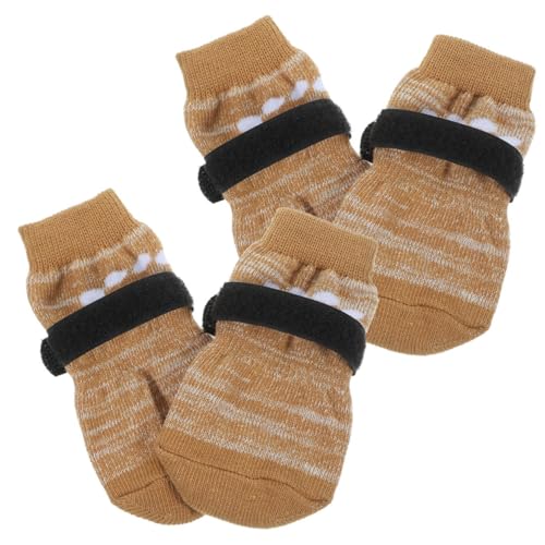 BUGUUYO 4stücke rutschfeste Hundesocken Mit Pfotenschutz Warme Bequeme Baumwollsocken Für Kleine Hunde Für Wintermonate Und Rutschige Oberflächen Größenoption von BUGUUYO