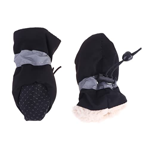 BUGUUYO 4 Stück Hundeschuhe Dog Shoes Pfotenschutz für Hunde im Winter Hund fuß Abdeckung Pfotenabdeckungen für Hunde Plüschstiefel für Hunde Hundestiefel Schuhe für Hunde Black BUGUUYO 4 Stück Hundeschuhe Dog Shoes Pfotenschutz für Hunde im Winter Hund fuß Abdeckung Pfotenabdeckungen für Hunde Plüschstiefel für Hunde Hundestiefel Schuhe für Hunde Black von BUGUUYO