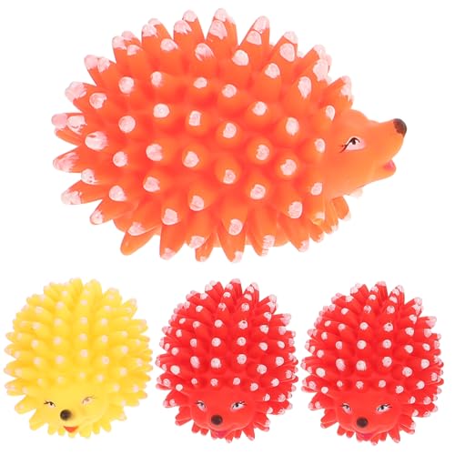 BUGUUYO 4 Stück Interaktives Katzenspielzeug in Igelform Quietschspielzeug für Welpen Kauspielzeug aus Vinyl Indoor Haustierspielzeug zur Stärkung Bindung mit Ihren Haustieren von BUGUUYO