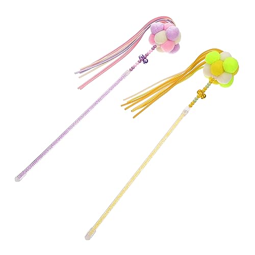 BUGUUYO 4stücke Katzenangel Spielzeug Interaktives Katzenspielzeug Mit Teaser Sticks Und Fördert Die Aktivität Und Beschäftigung Von Katzen Für Drinnen Und Draußen von BUGUUYO