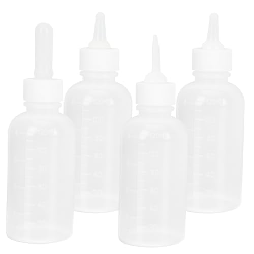 BUGUUYO 4pc Pet Flasche Set Flasche Kätzchen Welpen Für Hund Katze Neugeborenen Haustier Kunststoff Silikon Feeder von BUGUUYO