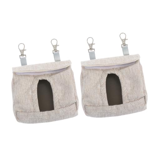BUGUUYO 4 Stück Kleidersack Futtersack zum Aufhängen Guinea-Tasche Häschen-Feeder Chinchilla pet Feeder pet Food Container Futterstelle für Kaninchen meerschweinchen Tasche Stoff Coffee von BUGUUYO