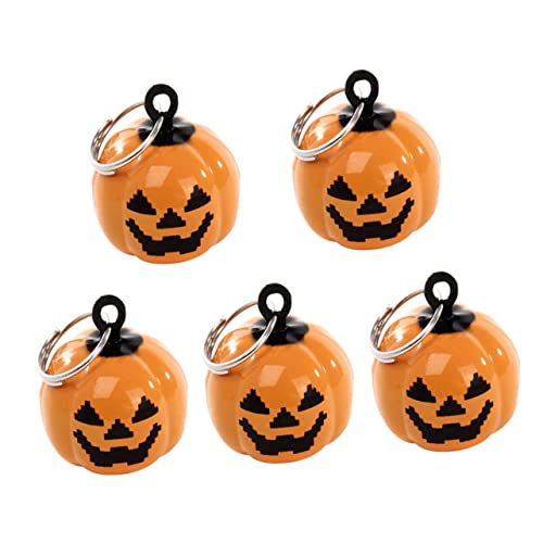 BUGUUYO 4 Stück Kürbisförmige Glocke Zuckerstangen-Dekorationen Kürbisperle Kürbishaustierglocken Kürbisglocken Halloween-kürbis-waben Klingglöckchen Kürbis- Kürbisse Kugeln Orange von BUGUUYO