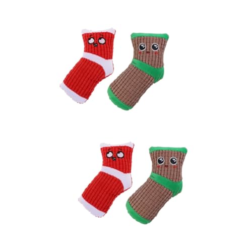 BUGUUYO 4stücke Plüschsocken Spielzeug Für Hunde Quietschendes Kauspielzeug Aus Hochwertigem Plüsch Zur Zahnpflege Für Interaktive Spielzeiten Farben Zufällig von BUGUUYO