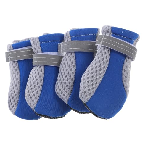 BUGUUYO Verstellbares Hundeschuh-Set 4 Paar Netzstoff Stiefel Ohne Haustiere Bequem für Im Freien BUGUUYO Verstellbares Hundeschuh-Set 4 Paar Netzstoff Stiefel Ohne Haustiere Bequem für Im Freien von BUGUUYO