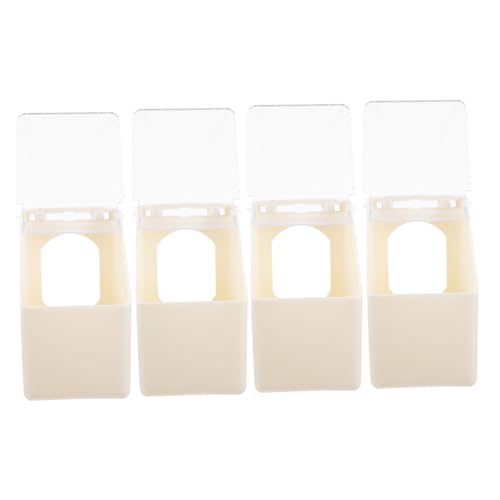 BUGUUYO 4 Stück Taubenfutterautomat Futterspender Für Tauben Vogelfutterbecher Futterschale Für Vögel Futterschale Für Tauben Vogelfutterstation Taube Tränke Plastik Beige von BUGUUYO