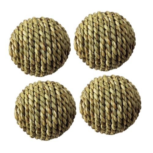 BUGUUYO 4 Stück Teiliges Hamster Wurfball Robustes Naturfarbenes Kauspielzeug aus Gewebtem Stroh Langlebig und Bissfest Geeignet für Kleintiere Wie Hamster Kaninchen und Nager Fördert BUGUUYO 4 Stück Teiliges Hamster Wurfball Robustes Naturfarbenes Kauspielzeug aus Gewebtem Stroh Langlebig und Bissfest Geeignet für Kleintiere Wie Hamster Kaninchen und Nager Fördert von BUGUUYO