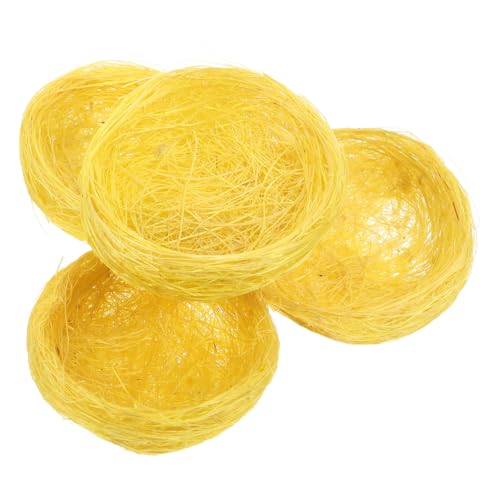 BUGUUYO 4 Stücke Handarbeit Jute Vogel Nest Ornament Für Garten Hühnerstall Zubehör von BUGUUYO