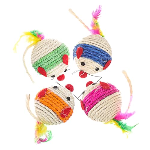 BUGUUYO 4 stücke Katzenminze Bälle Spielzeug für Katzen Katze Interaktive Katze Spielzeug Sisal Kratz Spielzeug Katze Haustier Spielzeug Spaß Spielzeug von BUGUUYO