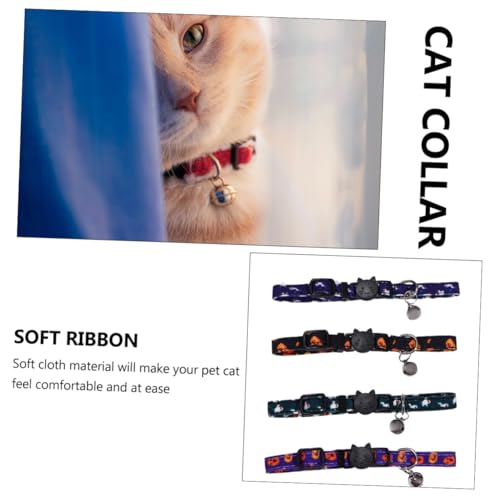 BUGUUYO Katzenhalsband Aus Stoff 4 Stück Katzenhalsbänder Für Haustiere Mit Weichem Halloween-Material Einfach Zu Befestigen Und Abzunehmen BUGUUYO Katzenhalsband Aus Stoff 4 Stück Katzenhalsbänder Für Haustiere Mit Weichem Halloween-Material Einfach Zu Befestigen Und Abzunehmen von BUGUUYO