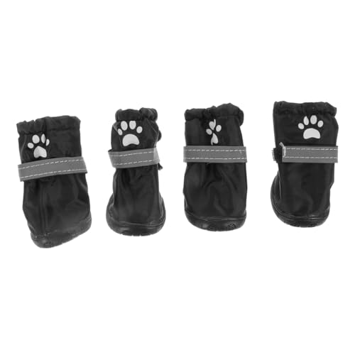 BUGUUYO Hundeschuhe – 4 Stück Hunde-Regenschuhe Regenstiefel Für Welpen Stylische Regenstiefel Für Und Mittelgroße Hunde von BUGUUYO
