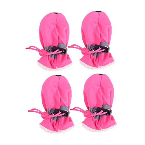 BUGUUYO 4 Teiliges Set Haustier Schuhe Haustier Regenstiefel Großer Hund Boden Hundeschuhe Haustier Winterstiefel Hunde Rutschsohle Plüschwärmer Hundestiefel Schuhe Socken von BUGUUYO