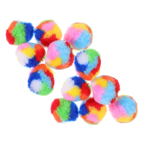 BUGUUYO 40stücke Katzen-regenbogenbälle Interaktives Katzenspielzeug Weicher Plüsch Katzenbälle Indoor Spielzeug Für Kätzchen Haustierbedarf Bälle Spielzeug von BUGUUYO