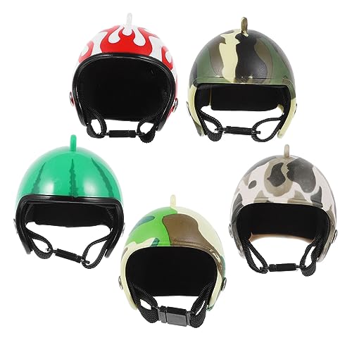 BUGUUYO 5 Stück Teiliges Bunte Kopfbedeckung Kopfschutz Helm für Vögel Haustierkostüm Zubehör Robust und Komfortabel für Hühner und Geflügel von BUGUUYO