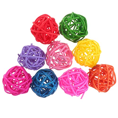 BUGUUYO 50stücke Rattan Ball Für Vögel Kauball Spielzeug Papagei Kauspielzeug Mit Grasrattan Für DIY Dekoration Beißspielzeug Für Haustier Papagei von BUGUUYO