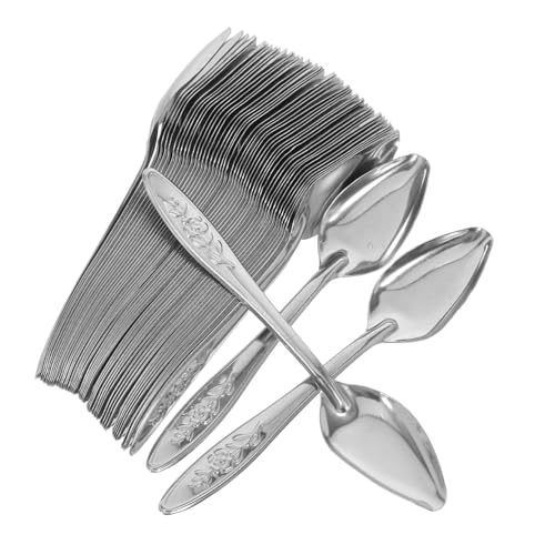 BUGUUYO 50 Stück Teiliges Edelstahl-futterscoop Papageien und Exotische Vögel Ergonomisch Geformt Leicht zu Reinigen Handliches Fütterungswerkzeug für Aufzucht und Pflege von Jungvögeln von BUGUUYO