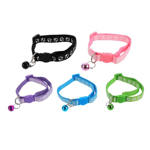 BUGUUYO Zartes Katzenhalsband Kätzchenhalsband Glöckchen 5-teiliges Set Verstellbar Und Sicher Für Haustieranlässe BUGUUYO Zartes Katzenhalsband Kätzchenhalsband Glöckchen 5-teiliges Set Verstellbar Und Sicher Für Haustieranlässe von BUGUUYO