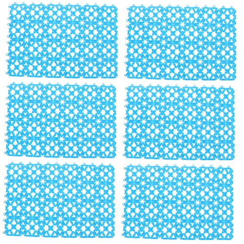 BUGUUYO 6 Stück Badezimmermatte Kunststoff Haustierträger Kunststoffmatte Für Teppich Kunststoff Deckfliesen Kaninchenstallmatten Hamster Bodenmatte Haustier Bad Bodenfliesen Blaue von BUGUUYO